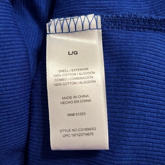 NWT Vince Camuto Women's Short Puff Sleeve Ribbed Crewneck Top Large - Picture 5 of 6